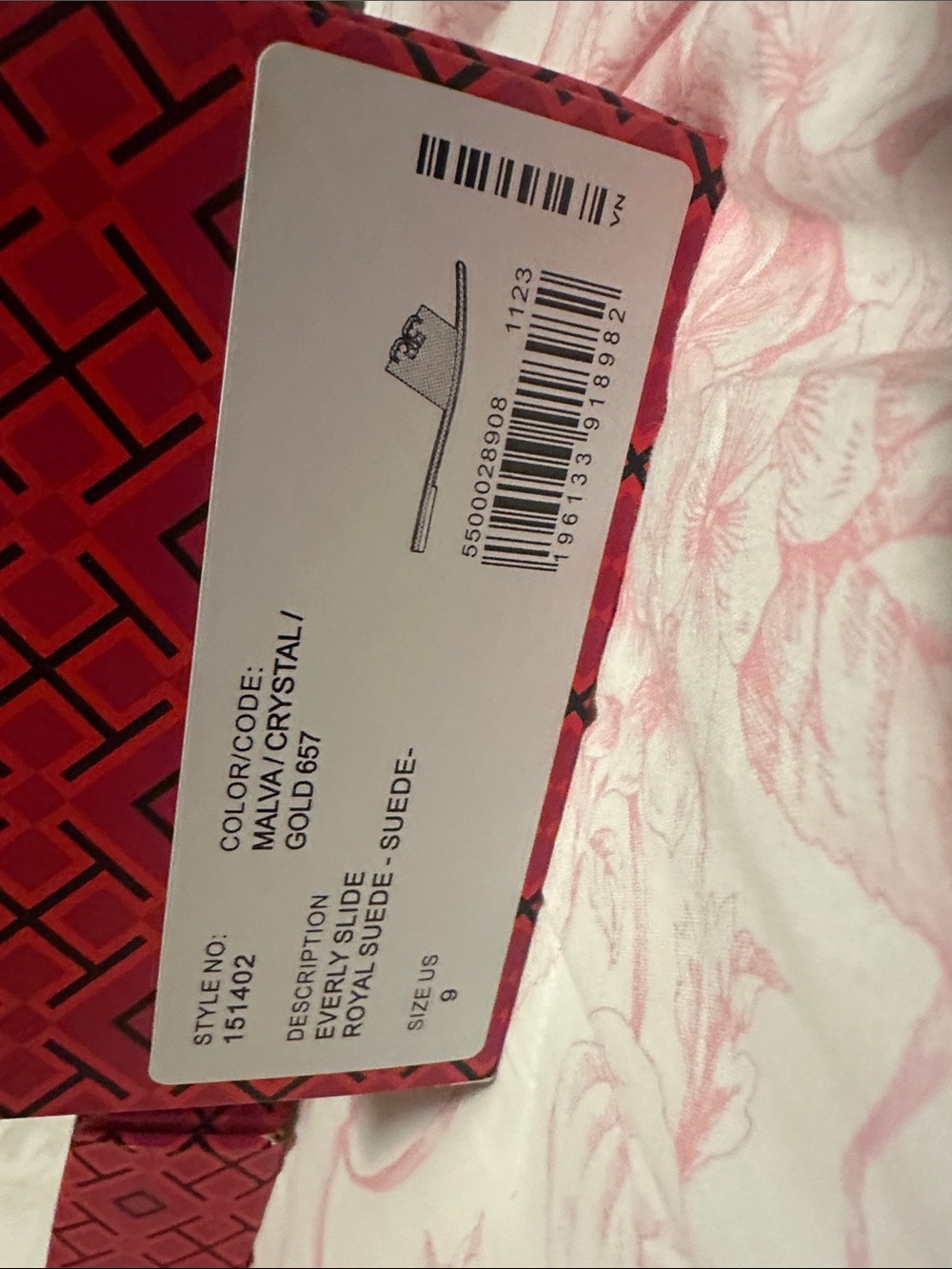 Tory Burch Rose Gold Crystal Logo Slide Sandals - Picture 2 of 2